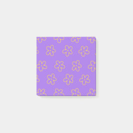Notas Post-it® Negrita Purple Whimsical Flower Pattern Feminine