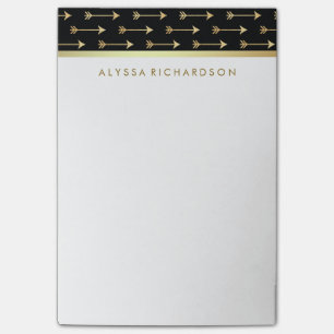 Notas Post-it® Negro atractivo con las flechas de moda del falso