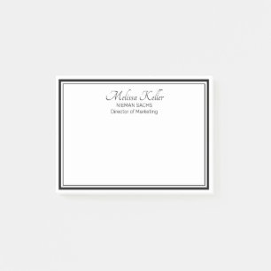 Notas Post-it® negro blanco marketing empresarial personalizado