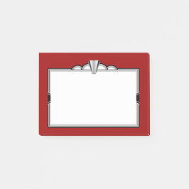 Notas Post-it® Negro del art déco, blanco y rojo oscuro