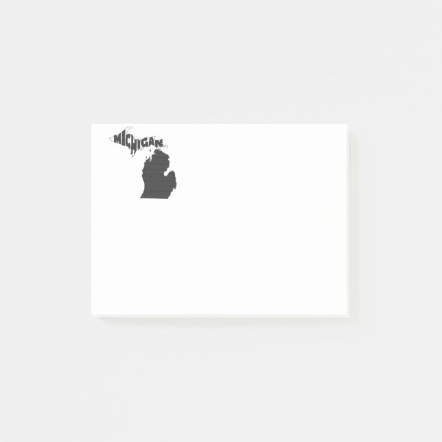 Notas Post-it® Negro del arte de la palabra del nombre del estado (Anverso)