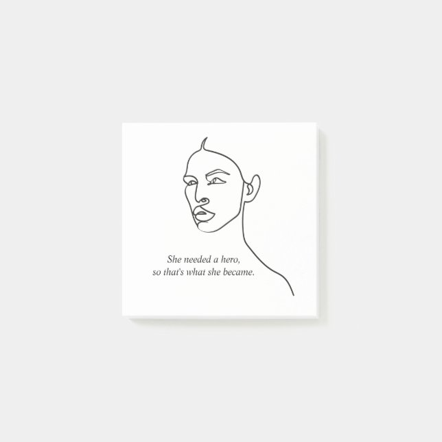 Notas Post-it® Negro Mínimo Se Convirtió En Chica De Inspiración  (Anverso)