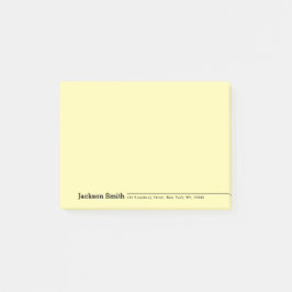 Notas Post-it® Negro moderno nombre minimalista personalizado