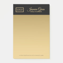 Notas Post-it® Negro Y Dorado Elegante