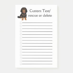Notas Post-it® Negro y Tan Cavalier Rey Charles Spaniel 