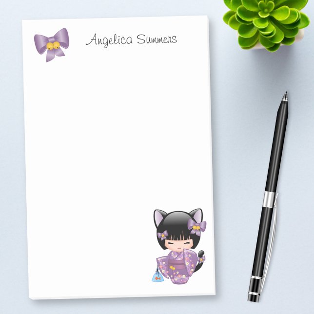 Notas Post-it® Neko Kokeshi Doll - Chica Geisha (Subido por el creador)