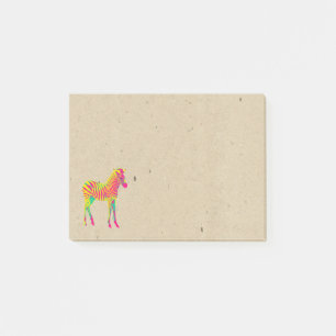 Notas Post-it® Neon Baby Zebra Psychedelic Funky Retro