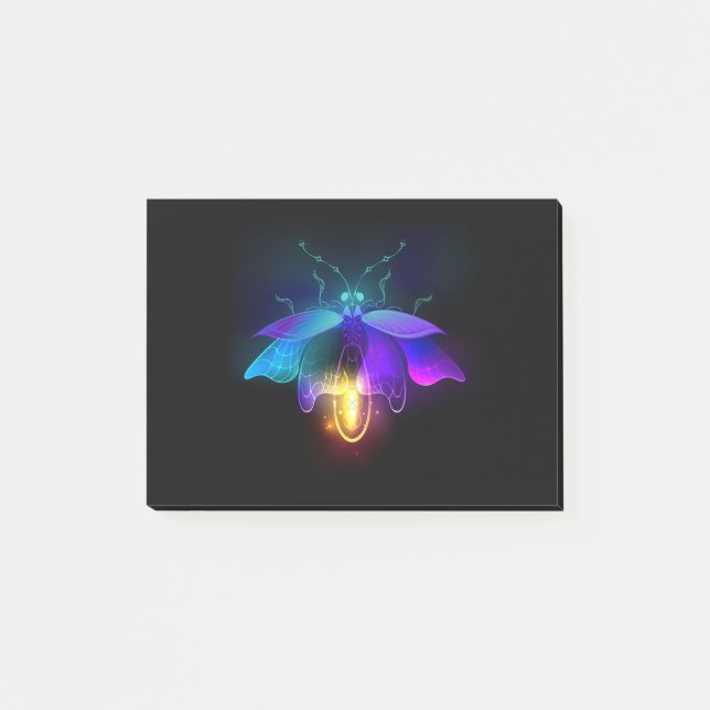 Notas Post-it® Neon Firefly en negro (Anverso)