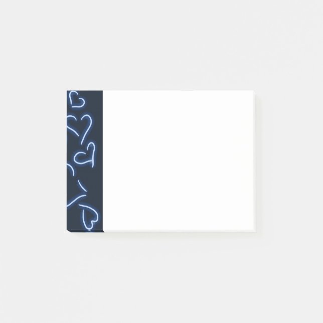 Notas Post-it® Neon Hearts Blue (Anverso)