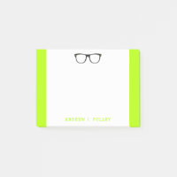 Neon Nerdy Black Glasses Personalizado Post-It