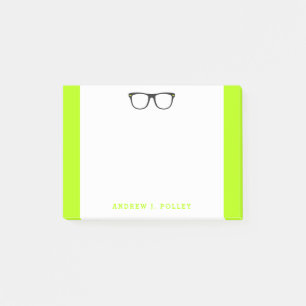 Notas Post-it® Neon Nerdy Black Glasses Personalizado Post-It