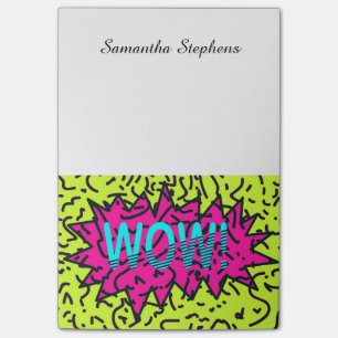 Notas Post-it® ¡Neon Retro 80's 90 Scribled Wow!Tipografía