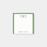 Nerdy Black Glasses Personalizada Square Post-It