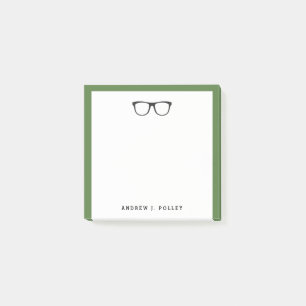 Notas Post-it® Nerdy Black Glasses Personalizada Square Post-It
