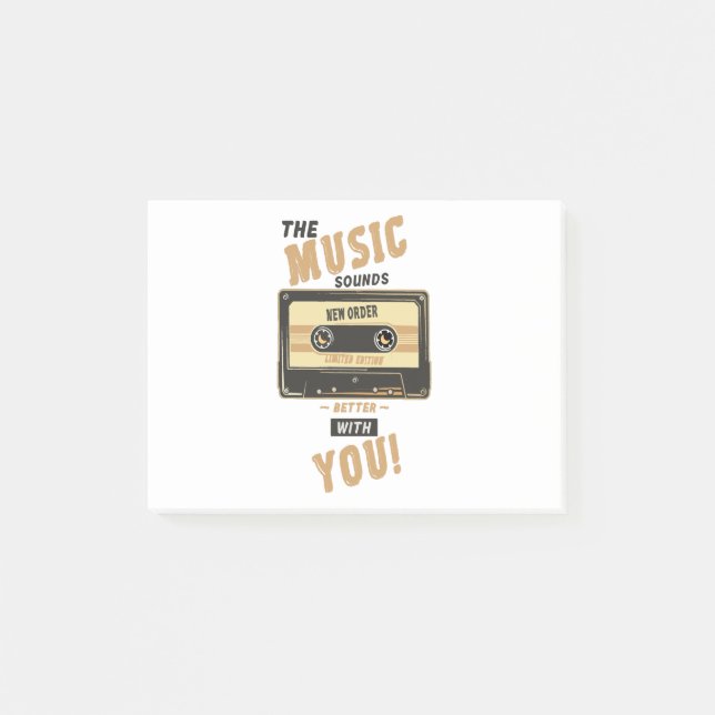 Notas Post-it® New Order - cinta de casete` (Anverso)