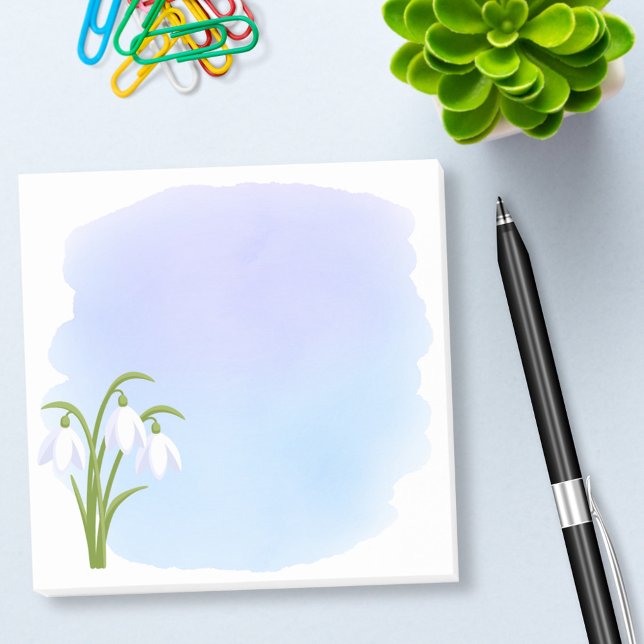 Notas Post-it® Nieve - Flores de primavera sobre azul acuático (Subido por el creador)