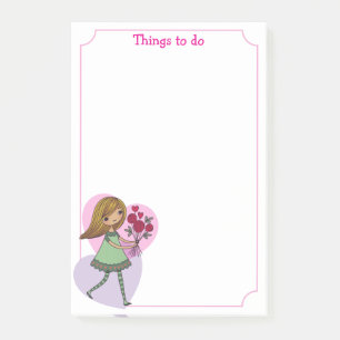 Notas Post-it® Niña Con Flores