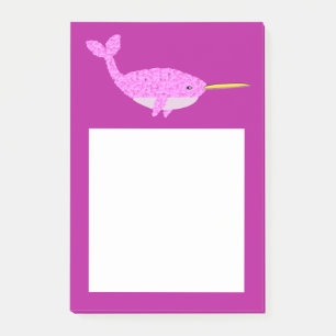 Notas Post-it® Niña Rosa bonito Narwhal