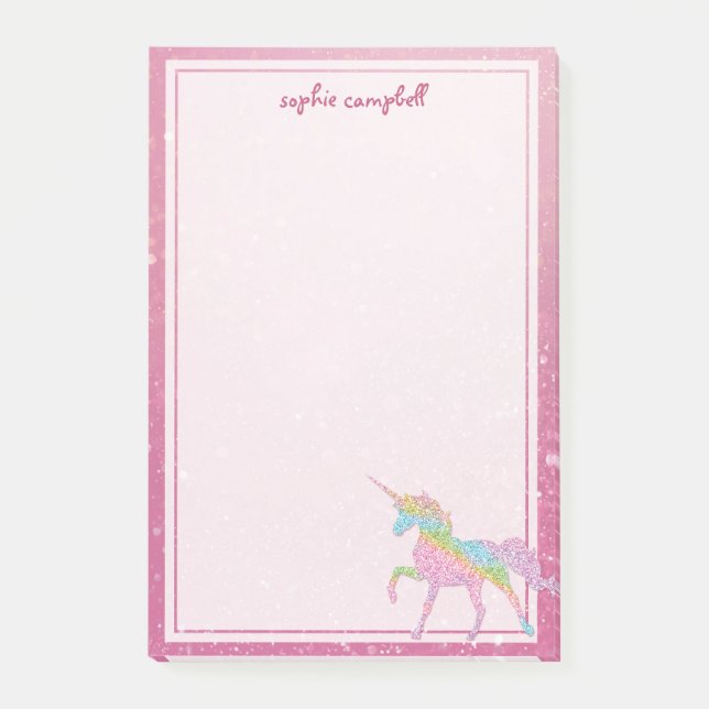 Notas Post-it® Niñas arcoiris unicornio (Anverso)