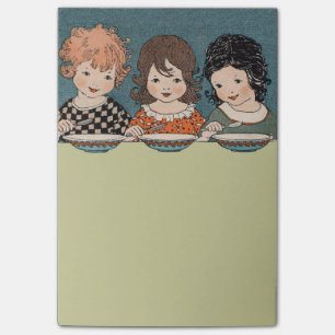 Notas Post-it® Niñas Vintage comiendo sopa tres hermanas