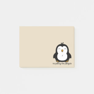 Notas Post-it® Ningún empuje del beige del pingüino
