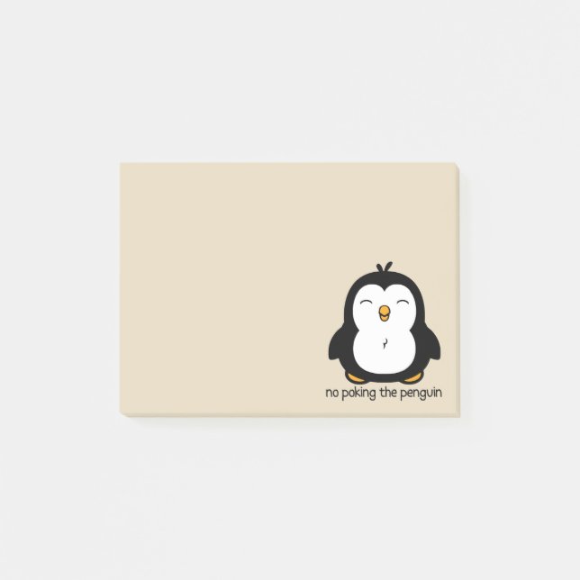 Notas Post-it® Ningún empuje del beige del pingüino (Anverso)