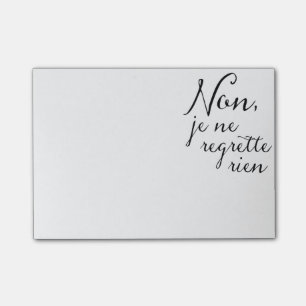 Notas Post-it® Ninguna mirada detrás - no lamento nada inspirado