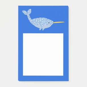 Notas Post-it® Niño Azul lindo Narwhal