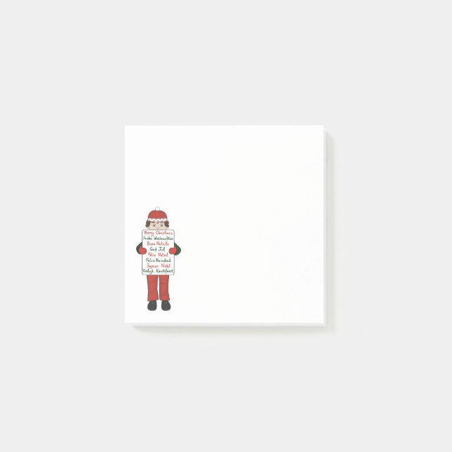 Notas Post-it® Niño personalizado con Rótulo de Saludos de Navida (Anverso)
