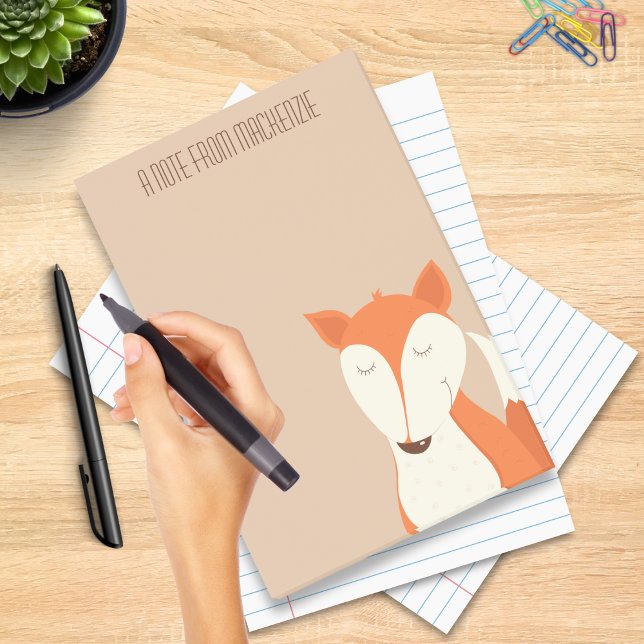 Notas Post-it® Niños Animal Cute Zorro Rojo del Bosque  (Cute Red Fox Notepad)