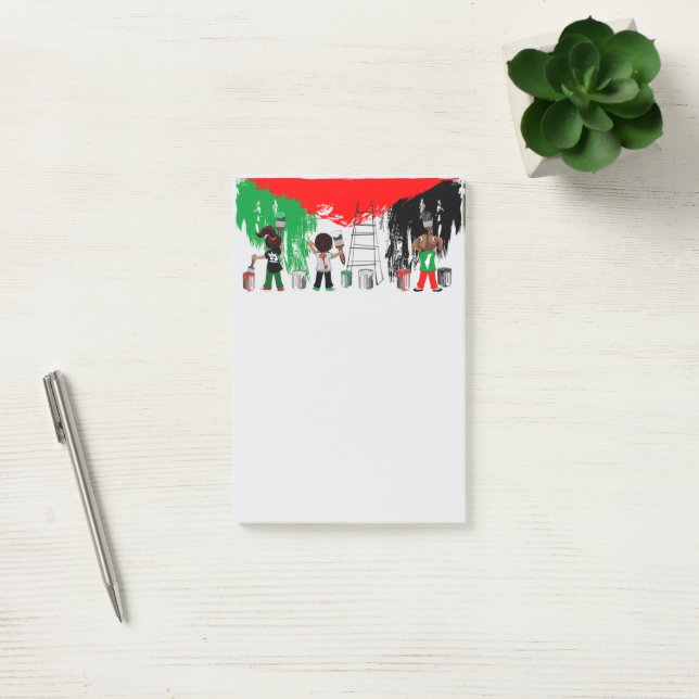 Notas Post-it® Niños de Gaza pintando la bandera de Palestina  (Oficina)