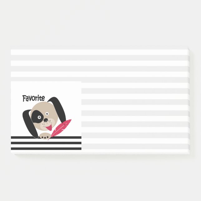 Notas Post-it® Niños divertidos dibujos animados perro cachorro b (Anverso)