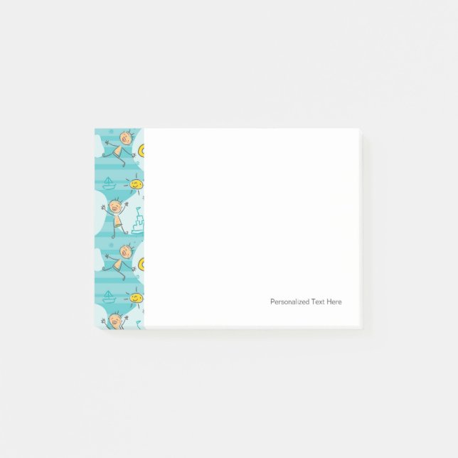 Notas Post-it® Niños pequeños que juegan en la playa (Anverso)