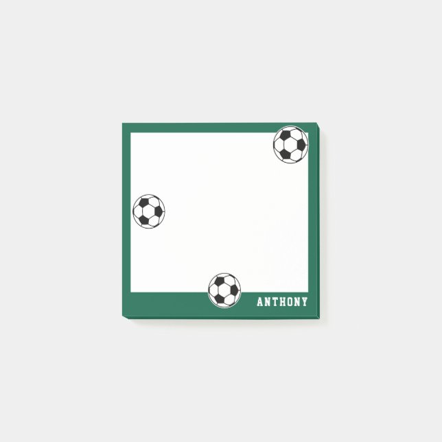 Notas Post-it® Niños Personalizados Fútbol Verde De Vuelta al Col (Anverso)