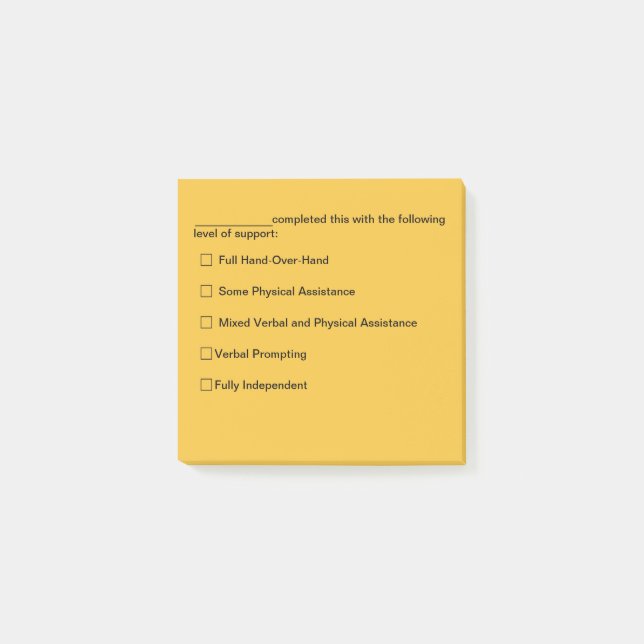 Notas Post-it® Nivel de soporte (Anverso)