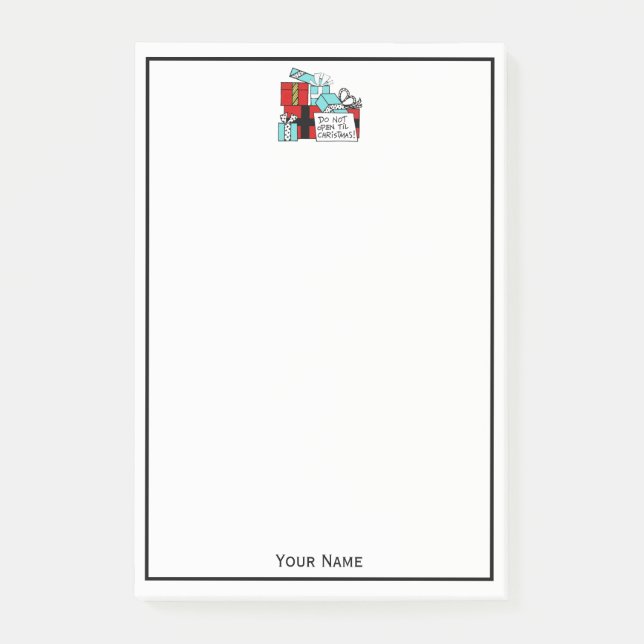 Notas Post-it® No abrir hasta que Navidad presente navidad (Anverso)
