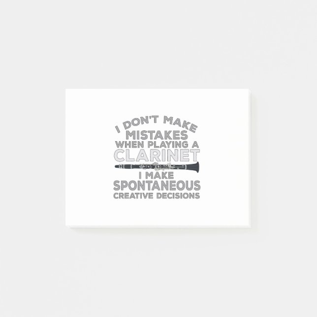 Notas Post-it® No cometo errores al jugar al Clarinet (Anverso)