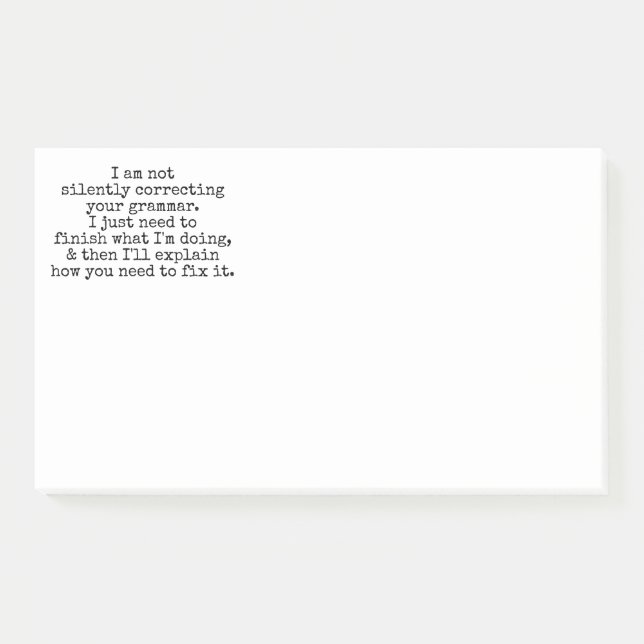 Notas Post-it® No Corrige Silenciosamente Su Gramática (Todavía) (Anverso)