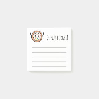 Notas Post-it® No olviden la gracia feliz donut con líneas