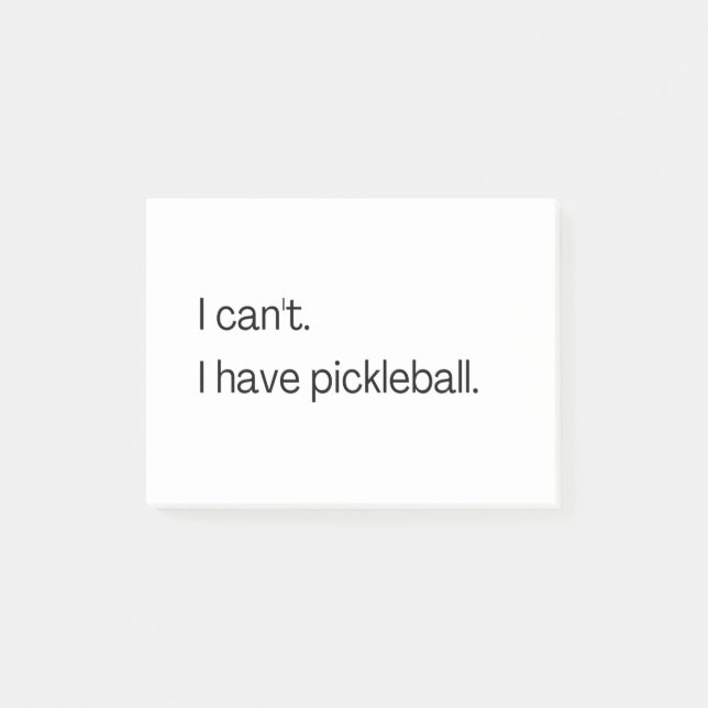 Notas Post-it® No puedo tener pickleball (Anverso)