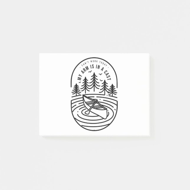 Notas Post-it® No Puedo Trabajar Hoy Mi Brazo Está En Un Yeso (Anverso)