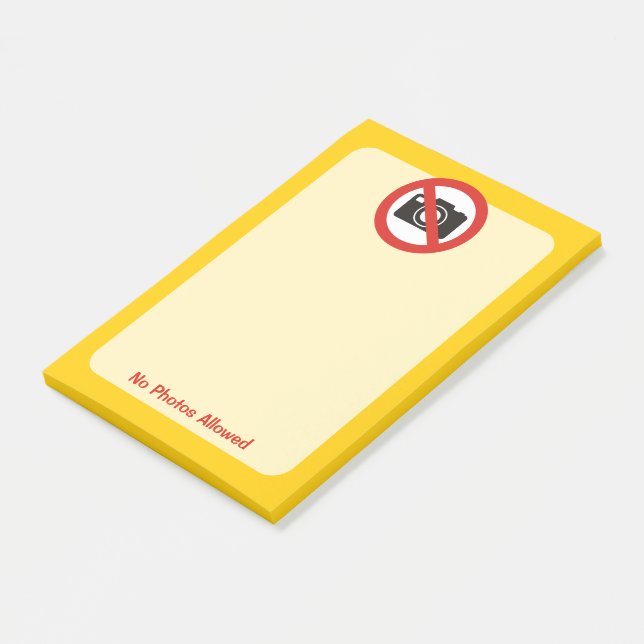 Notas Post-it® No se permiten fotos (En perspectiva)