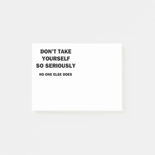 Notas Post-it® No se tome tan seriamente (Anverso)