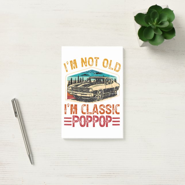 Notas Post-it® NO Soy Viejo Soy Poppop Abuelo (Oficina)