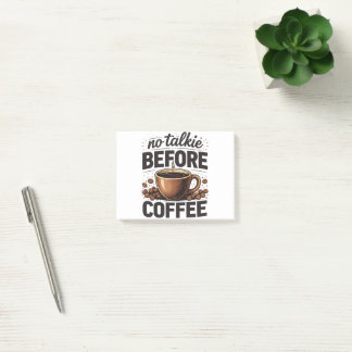 Notas Post-it® No Talkie Before Coffee – Funny Retro Coffee Lover