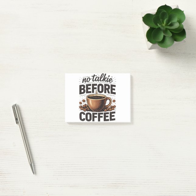 Notas Post-it® No Talkie Before Coffee – Funny Retro Coffee Lover (Oficina)