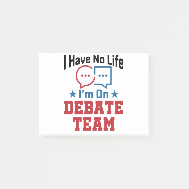 Notas Post-it® No tengo vida en el equipo de debate (Anverso)