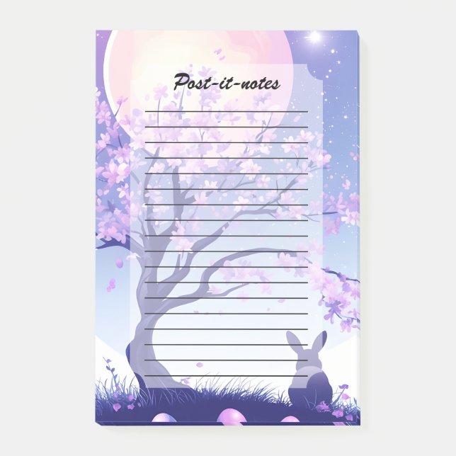 Notas Post-it® Noche de conejo lunar (Anverso)