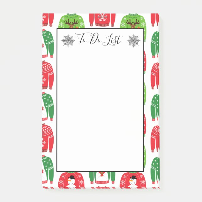 Notas Post-it® Nochebuena fea sudadera oso oso polar snowman para (Anverso)