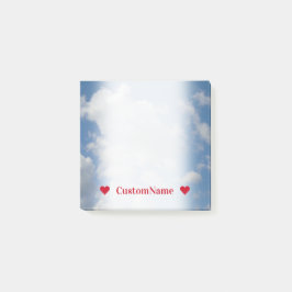 Notas Post-it® Nombre adaptable + Nubes blancas/grises y cielo